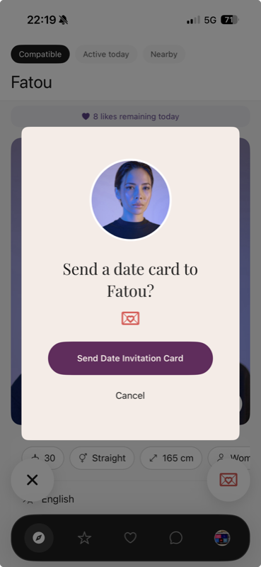 Send a Date Card on Mapenzi